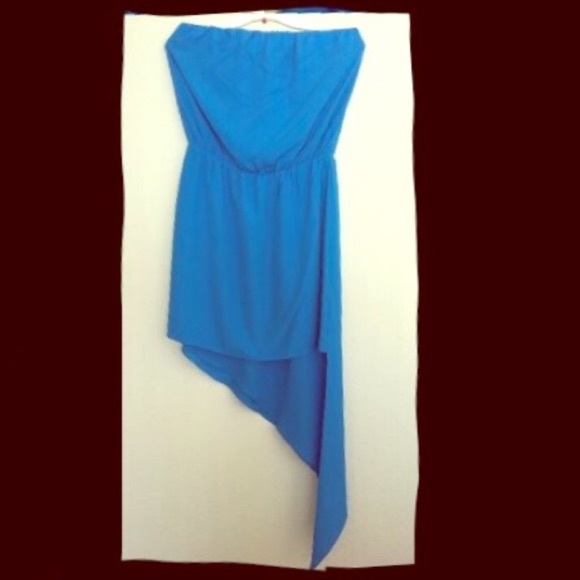 BCBGeneration Asymmetrical Strapless Blue Dress M - Picture 3 of 3